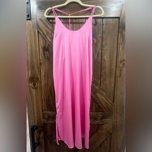 Auden Vibrant Pink Silk Dress